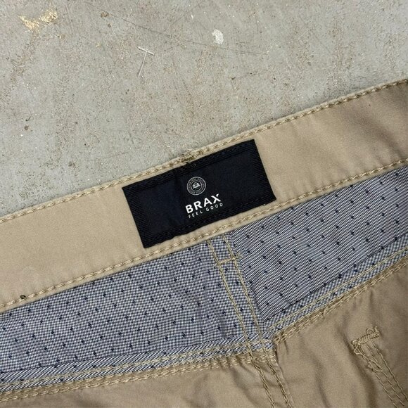 BRAX Cooper Chino Pants Stretch Cotton Trousers Beige 36x29 - Picture 5 of 10